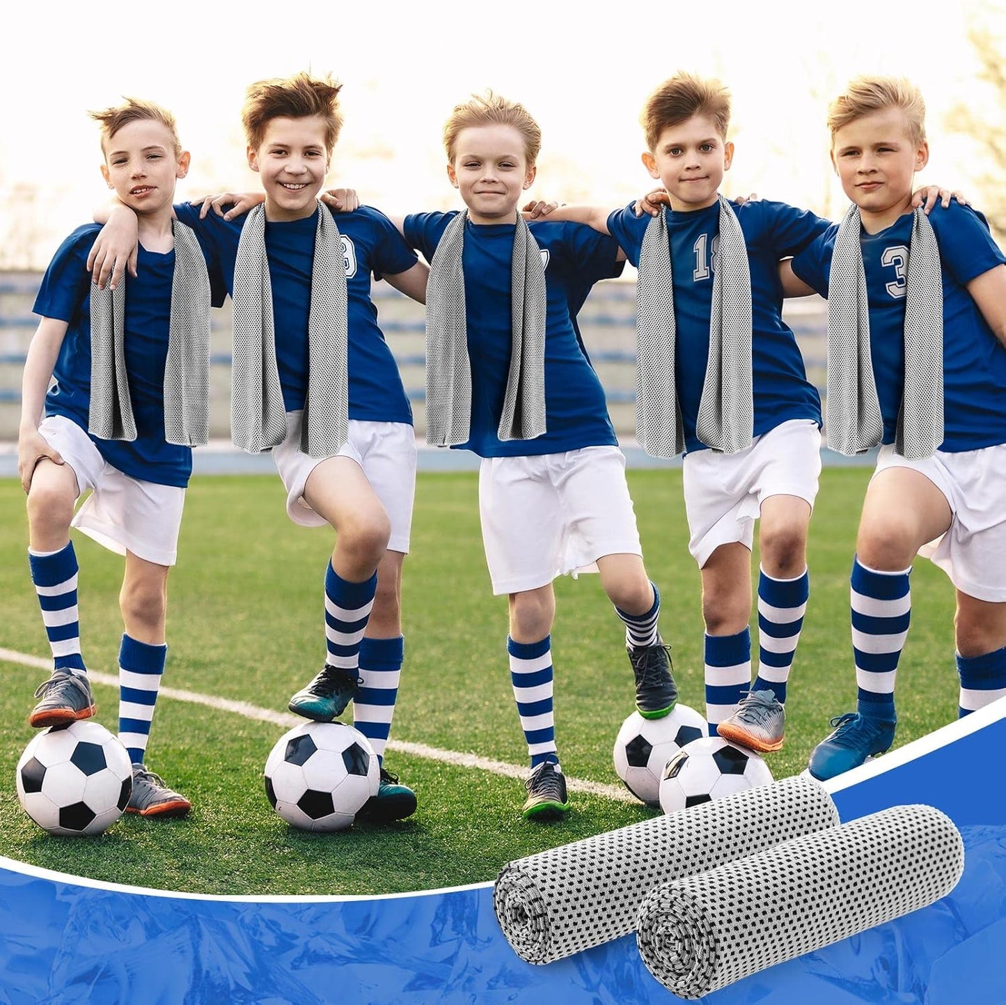 Hosuly 30 Pack Cooling Towels, 40"x12" Ice Breathable Soft Chilly Sweat Rag Microfiber Workout Rags for Gym Cooling Towels for Neck and Face for Yoga Golf Sport Running