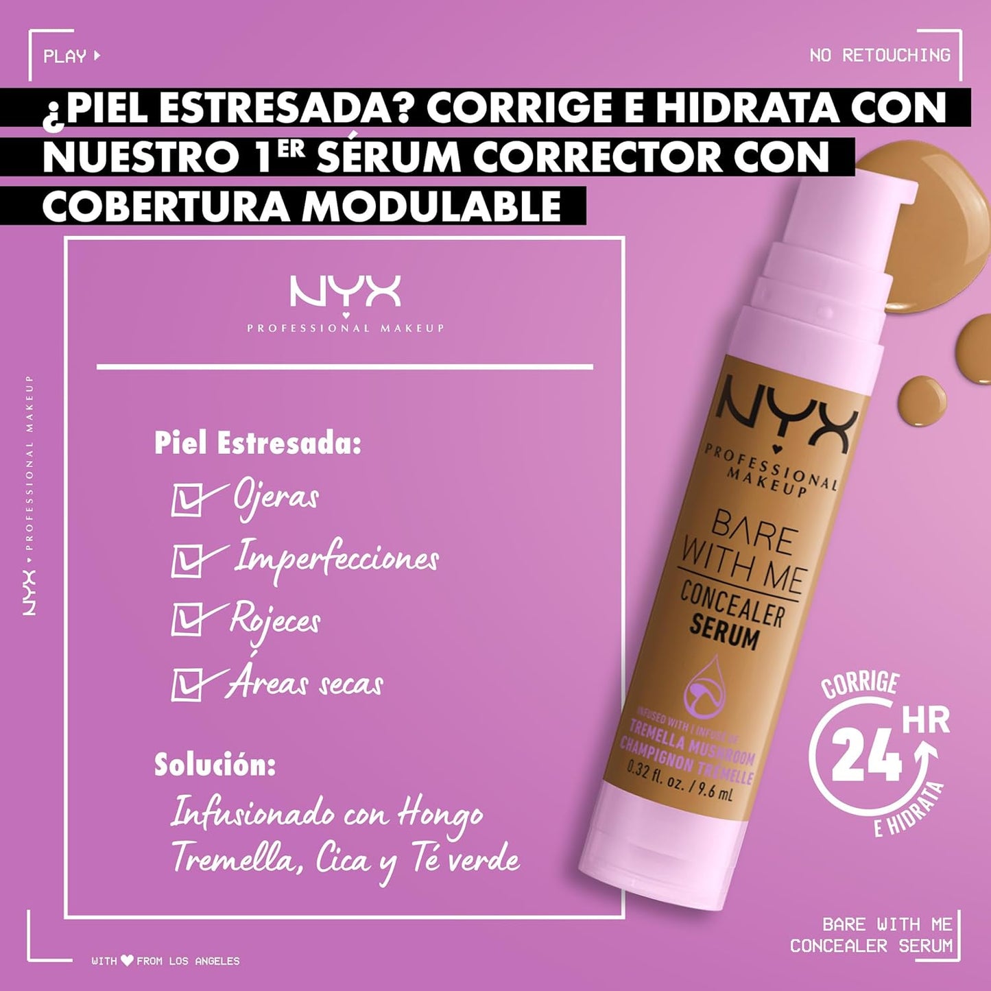 NYX PROFESSIONAL MAKEUP Bare With Me Concealer Serum, Up To 24Hr Hydration - Deep (Pack of 2)