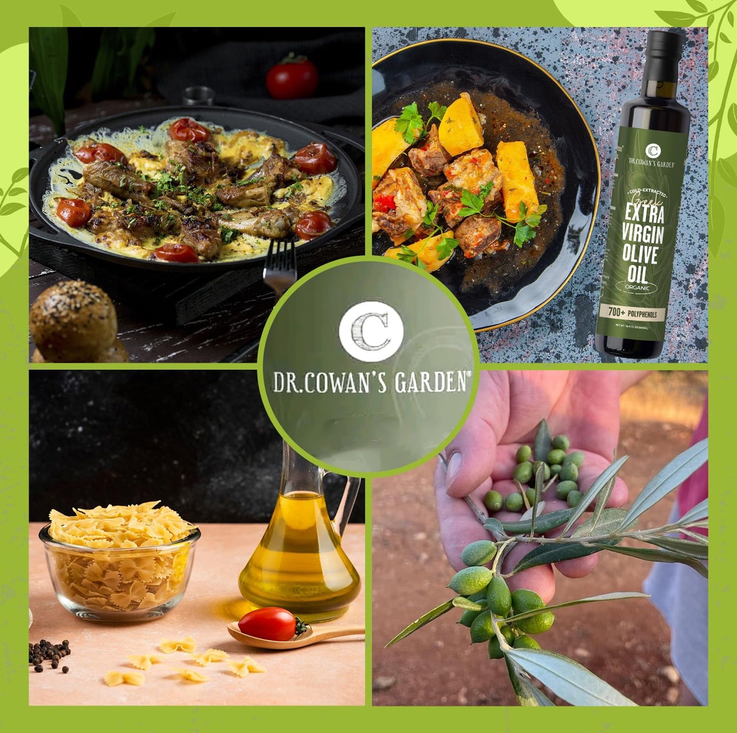 Dr. Cowan’s Garden 700+ Polyphenol Certified Organic Greek Extra Virgin Olive Oil - Single Estate Extra Virgin Olive Oil with Highest Polyphenols Sourced from Koroneiki Trees, Cold-Pressed, 16.9 FL Oz