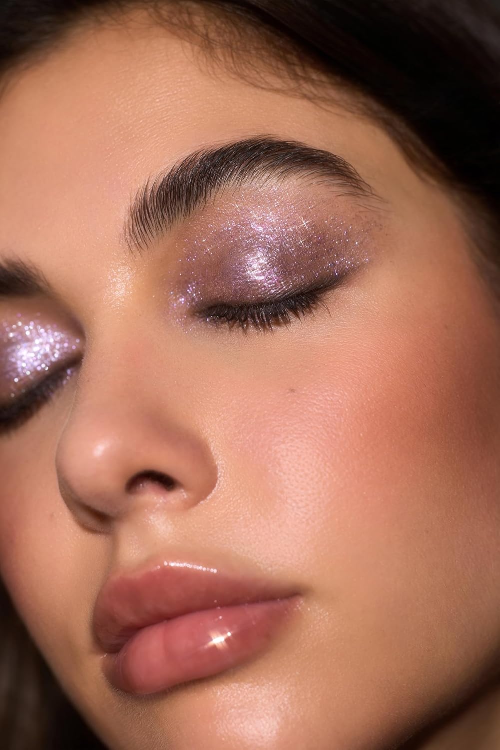 SHEGLAM Crystal Jelly Glaze Stick Eye Shadow Stick Eyeliner Brightener Pencil Crayon with Brush Easy to Blend Long Lasting Shimmer Eyeshadow-Violet Crush