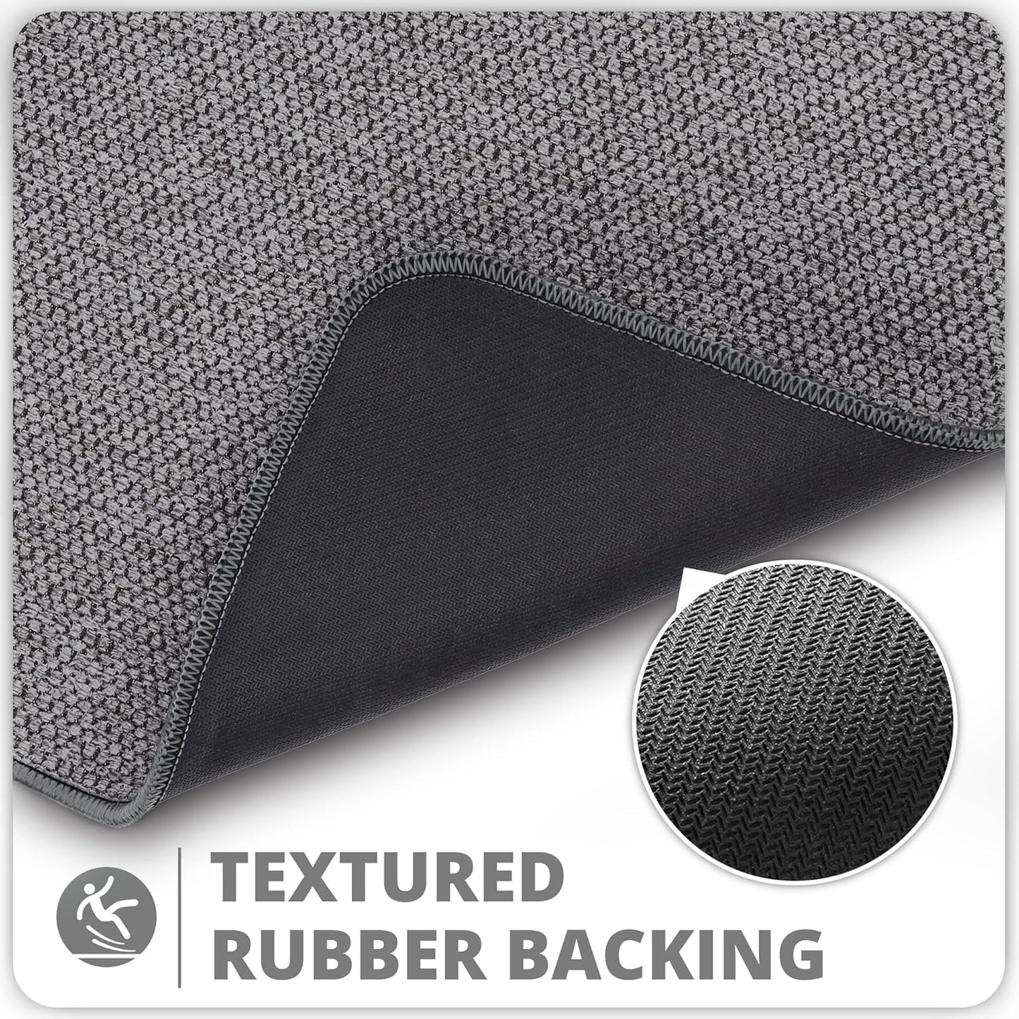 Toilet Rugs U Shaped Bathroom Rug,Machine Washable Non Slip Quick Dry Super Absorbent Ultra Thin Toilet Mats for Bathroom Toilet.Dark Grey,1'8"x2'(20x24inch)