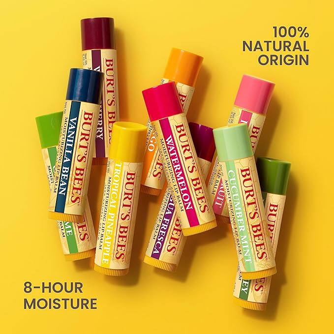 Burt's Bees Lip Balm Easter Basket Stuffers - Original Beeswax, Lip Moisturizer With Responsibly Sourced Beeswax, Tint-Free, Natural Conditioning Lip Treatment, 2 Tubes, 0.15 oz. (Pack of 2)