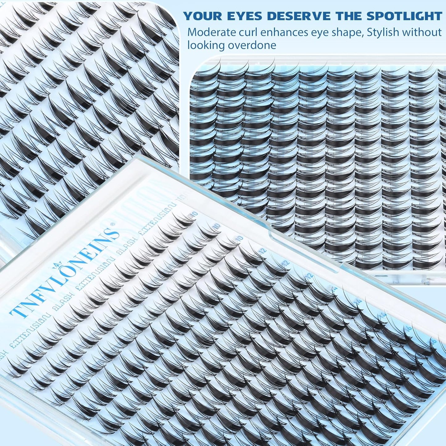 Fairy Lash Clusters Manga Eyelash Clusters Wispy Individual Lashes 10-16MM Natural Cluster Eyelash Extensions Anime Lash Extension DIY Eye Lashes Clusters C-Curly by TNFVLONEINS