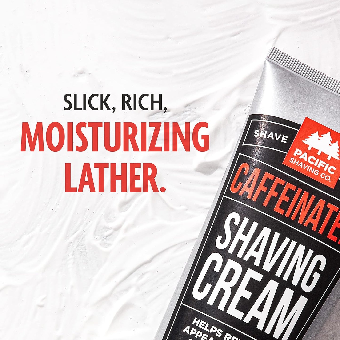 Pacific Shaving Company Caffeinated Shaving Cream - Shea Butter + Spearmint Antioxidant Shaving Cream with Caffeine - Clean Formula for a Hydrating + Irritation-Free Shave (7 Oz, 3 Pack)