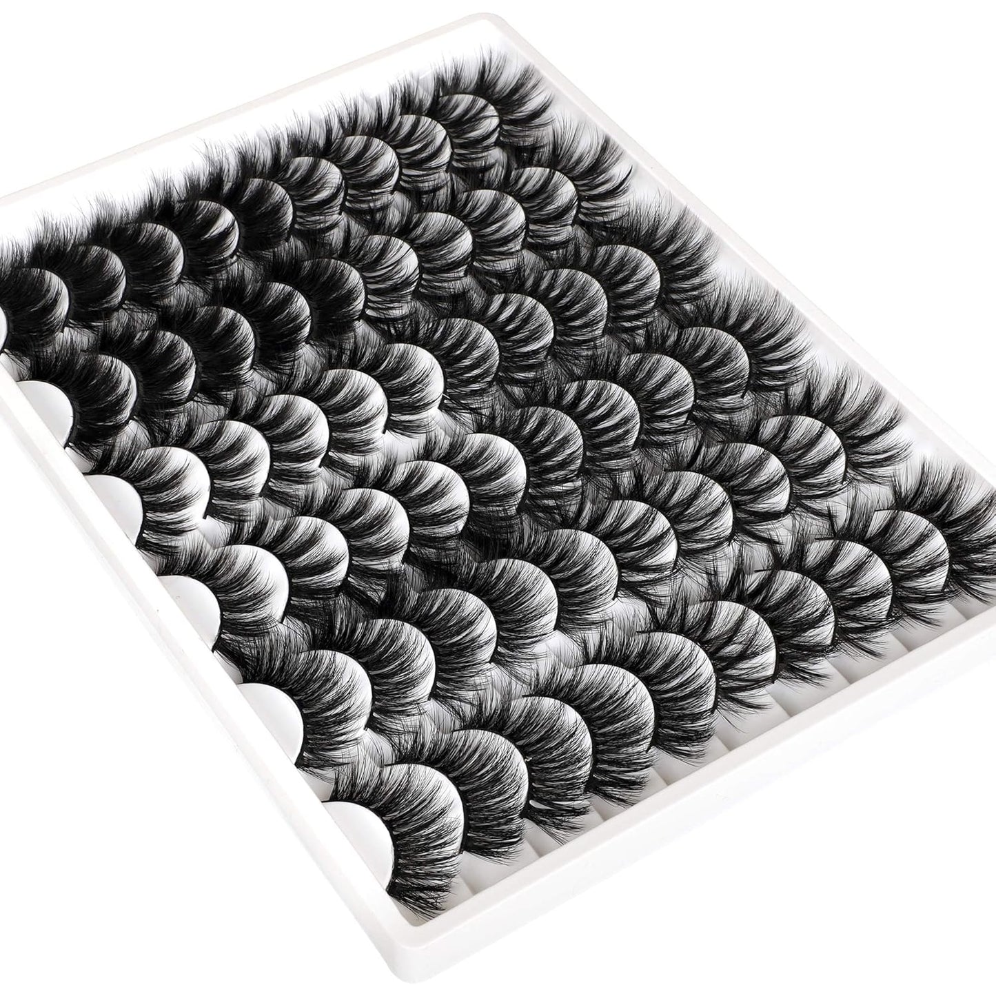 30 Pairs 20MM False Eyelashes Wholesale 6 Styles Mixed Lashes 8D Fluffier Volume Dramatic Faux Mink Eyelashes Thick Full Strip Lashes Pack