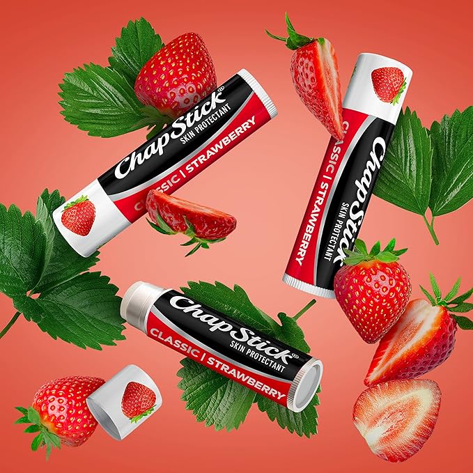 ChapStick Classic Strawberry Lip Balm Tube, Lip Care and Lip Moisturizer - 0.15 Oz