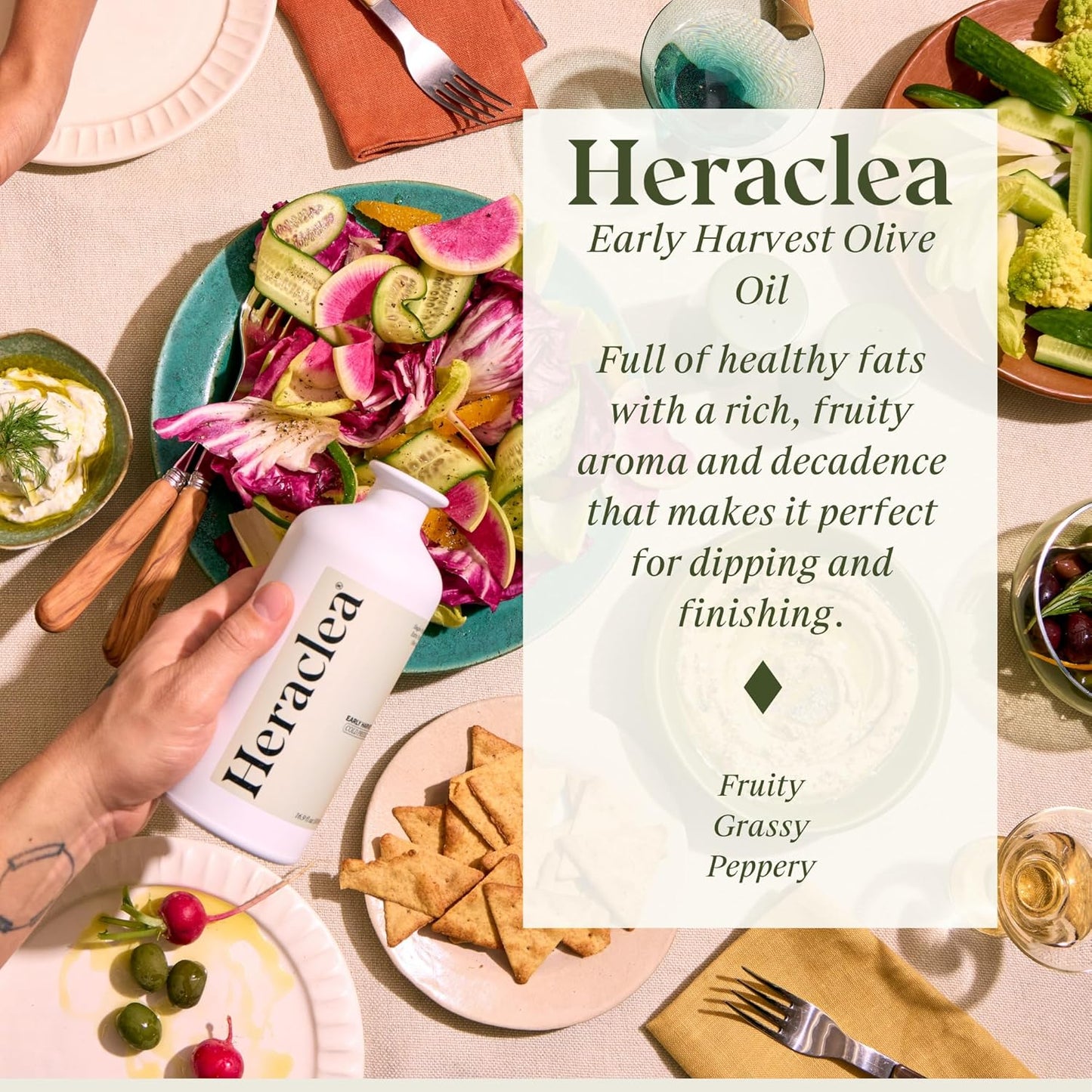 Heraclea - Early Harvest - Extra Virgin Olive Oil - Organic Olive Oil - Extra Virgin - Cold Pressed - Polyphenol Rich EVOO - 16.9oz Bottle