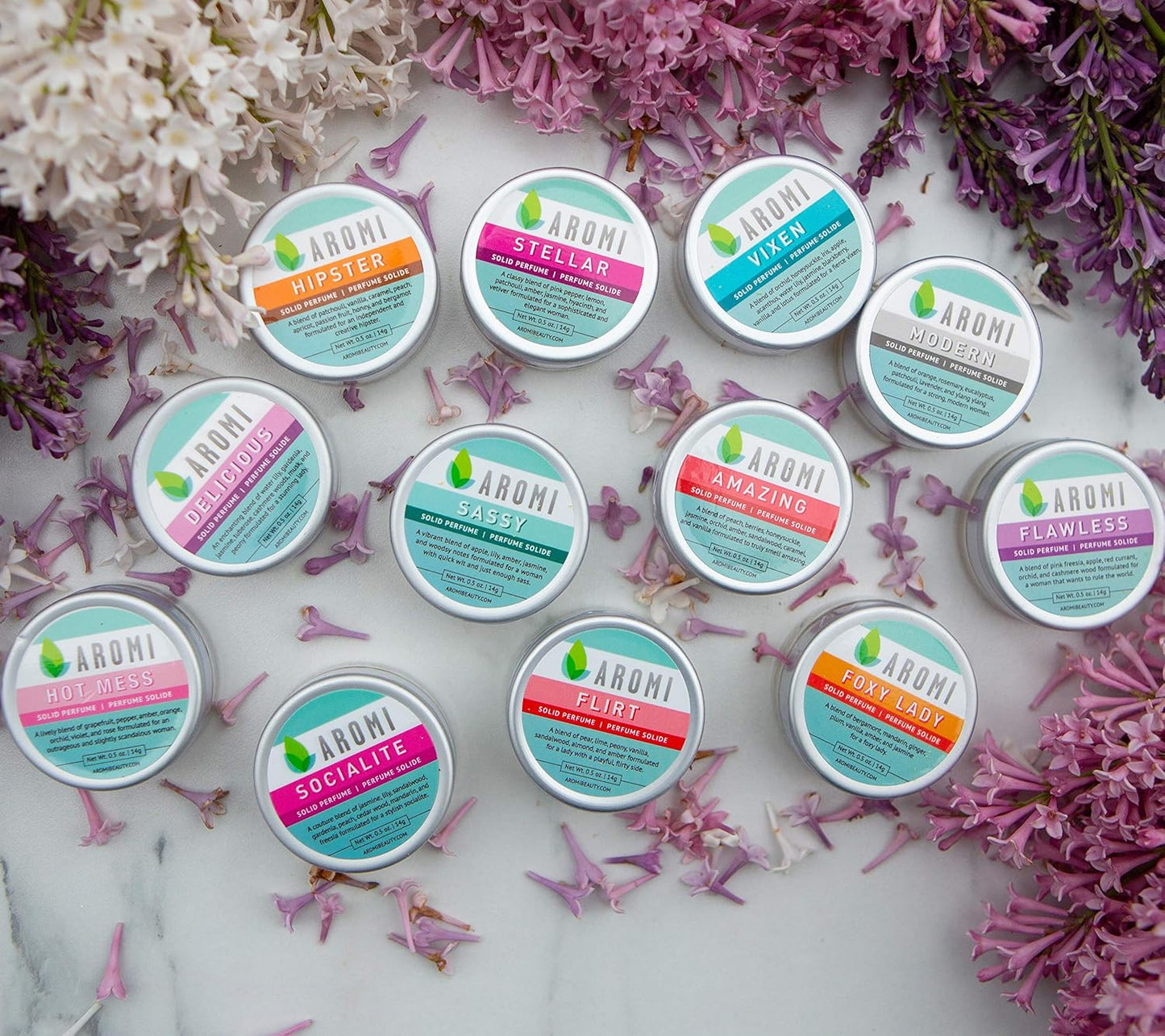 Aromi Socialite Solid Perfume | Sweet, Floral Fragrance, Freesia, Vanilla, Jasmine Scent, Vegan, Cruelty-free, Wax Scent, Travel, Women’s Gift, Handmade (Socialite)