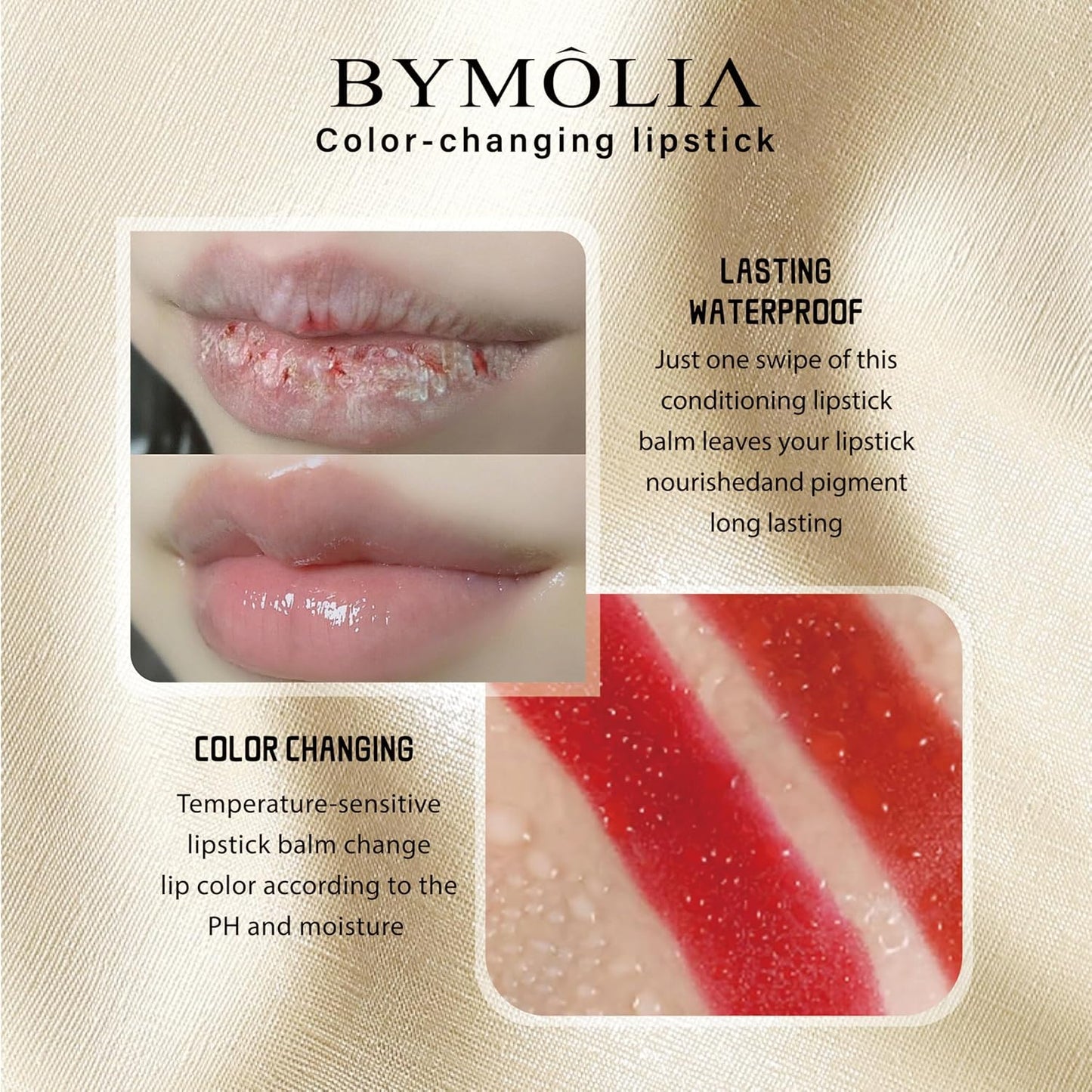 Transferproof Color-Changing Lipstick – pH Activated Tint Balm for Personalized Color, Long-Lasting Moisturizing Lip Glow, Hydrating & Non-Sticky Formula, Suitable for All Skin Tones