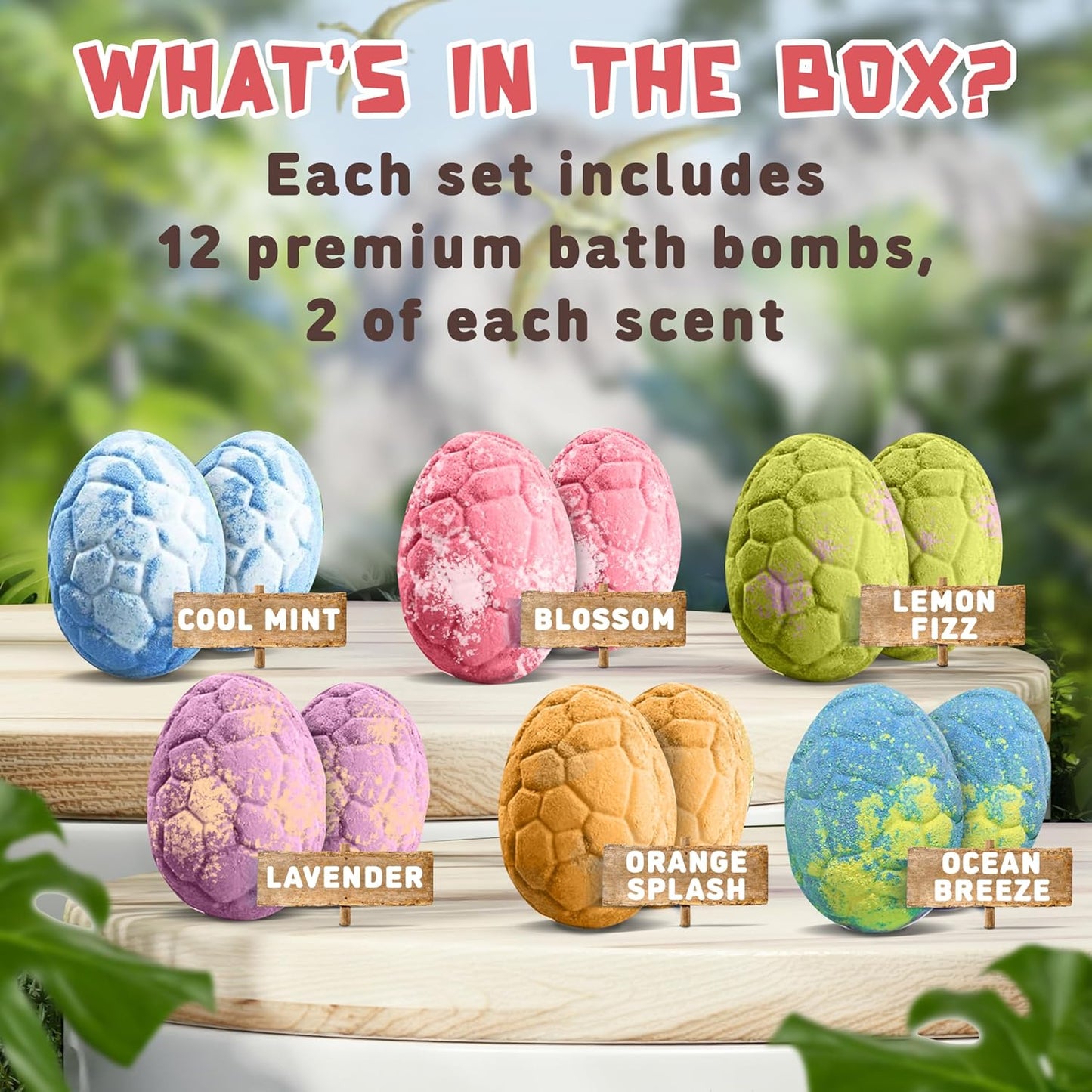 All Natural Bath Bombs for Kids with Surprise Toys Inside with Child Safe Dino Diffusers- 12 Pack Organic Dinosaur Bath Bombs with Toys Inside - Dino Bath Bomb for Kids