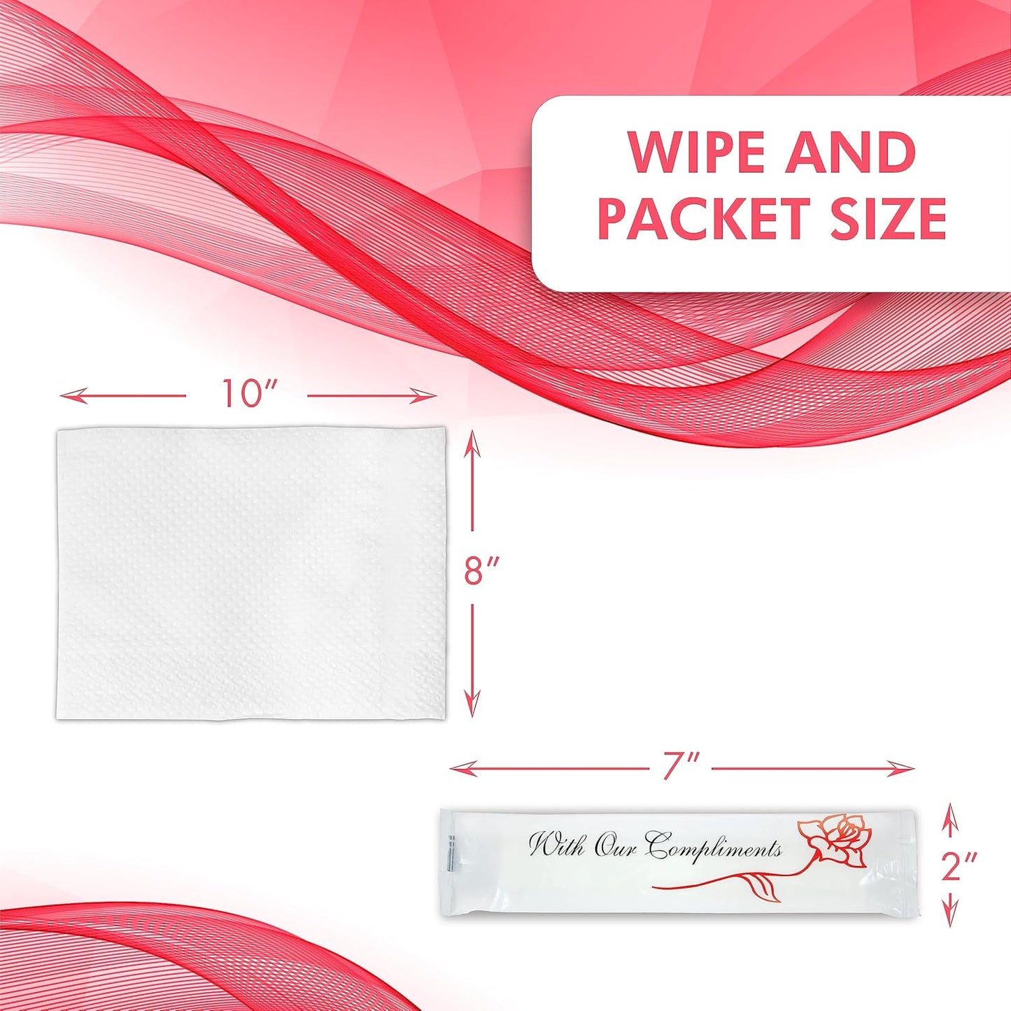 Diamond Wipes Pre-moistened Hand Wipes - “With Our Compliments” Logo 10x8” Extra Thick Lemon-Scented Pack of 50 Individually Wrapped Wet Wipes