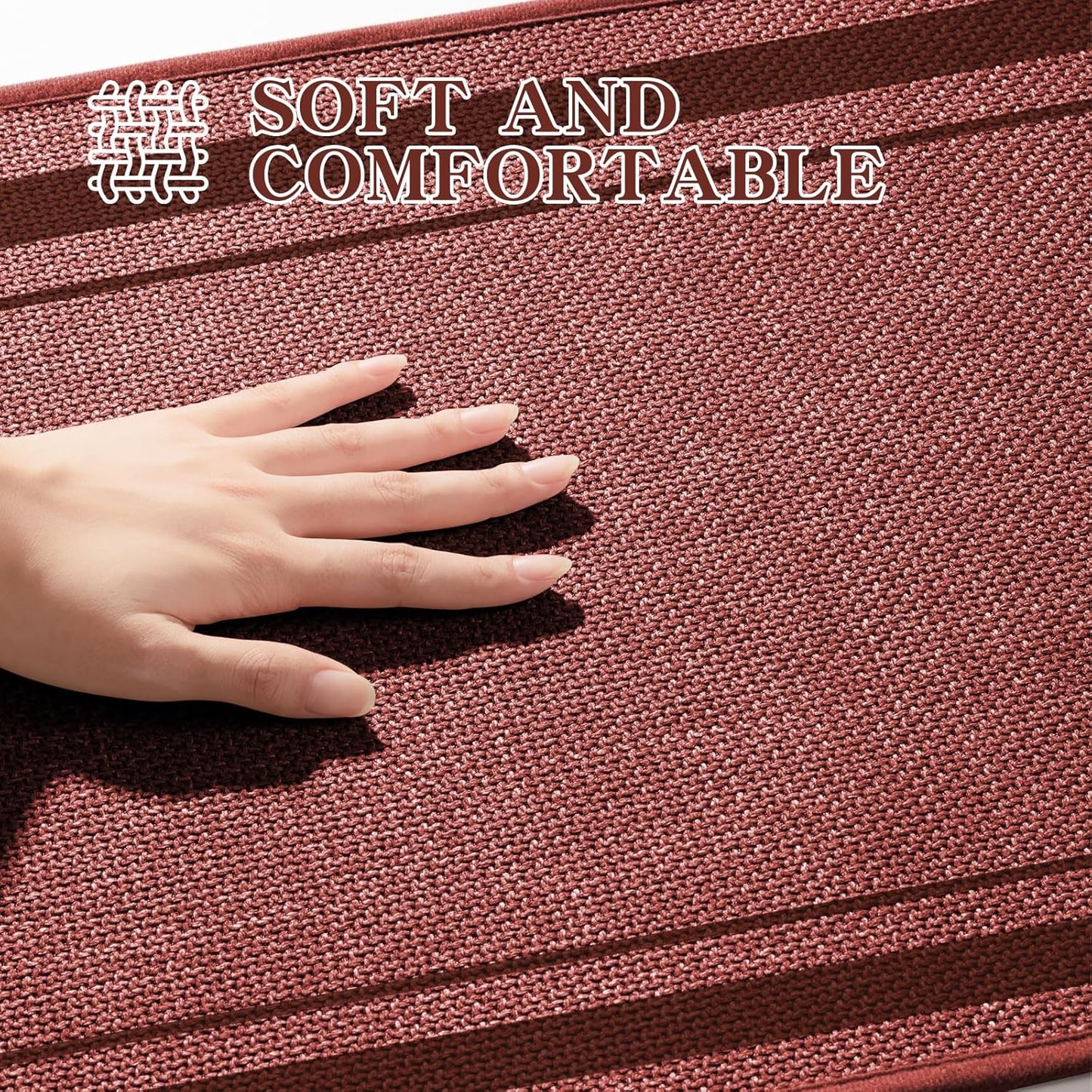 chakme Bathroom Rugs Mat 36x24, Ultra Thin Non Slip Bath Mat Large Quick Dry Absorbent Bath Mat for Bathroom Floor, (Dark Pink, 36"x24")