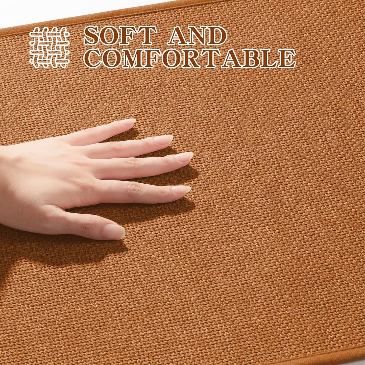 chakme Bathroom Rugs Mat 47x24, Ultra Thin Non Slip Bath Mat Large Quick Dry Absorbent Bath Mat for Bathroom, (Orange, 47"x24")