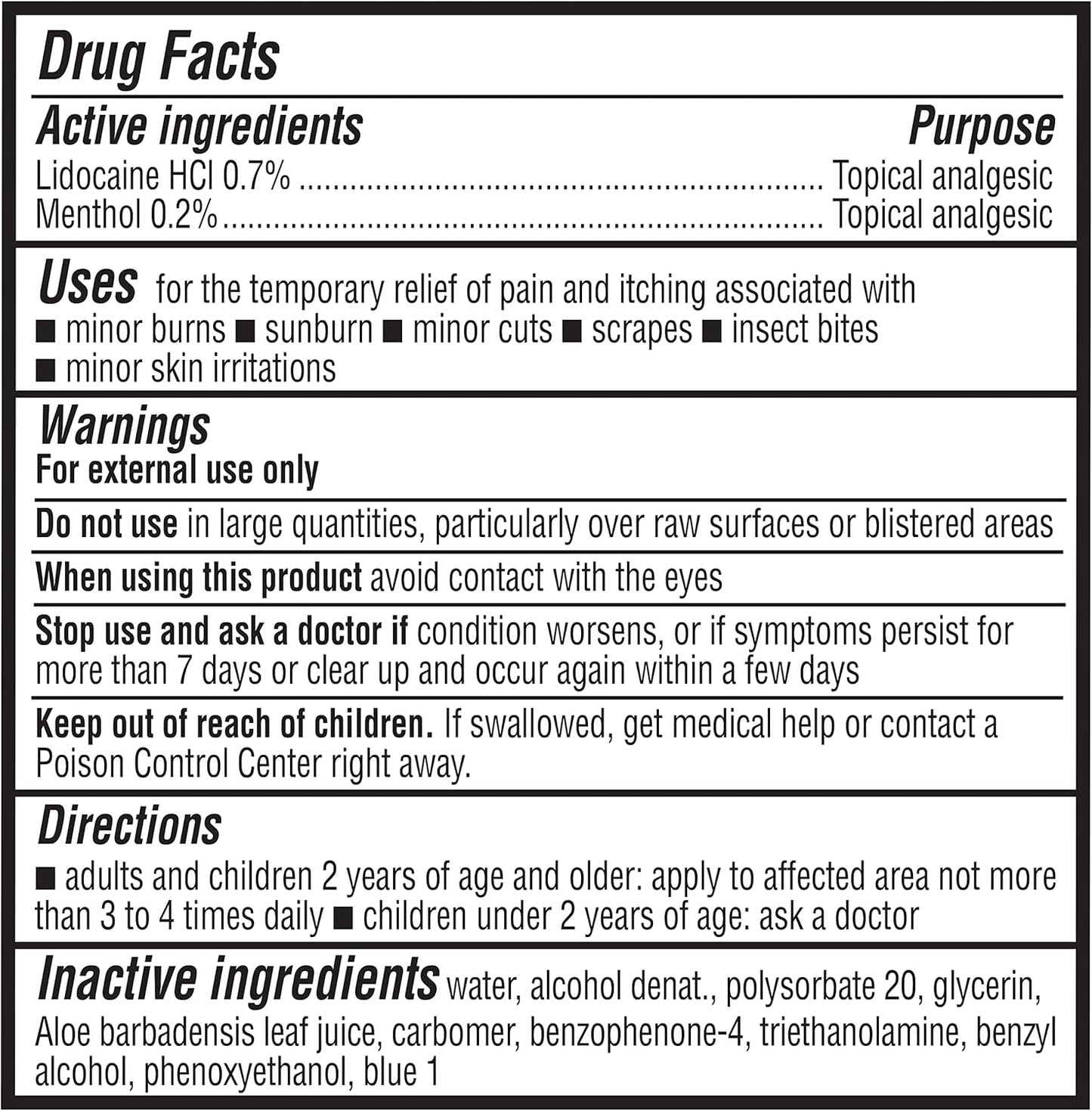 Amazon Brand - Solimo After Sun Gel with Aloe, Lidocaine and Menthol, 16 Fluid Ounce (1 Pack)