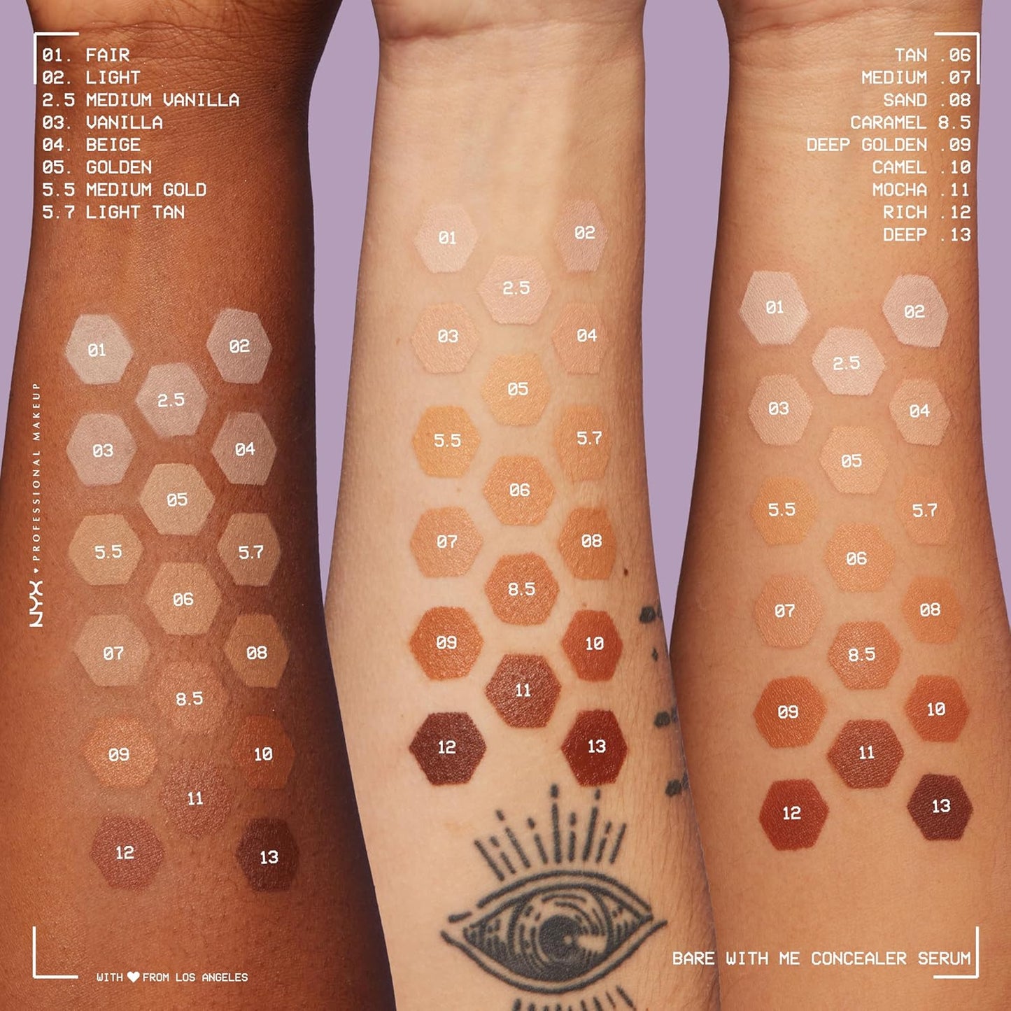 NYX PROFESSIONAL MAKEUP Bare With Me Concealer Serum, Up To 24Hr Hydration - Light Tan