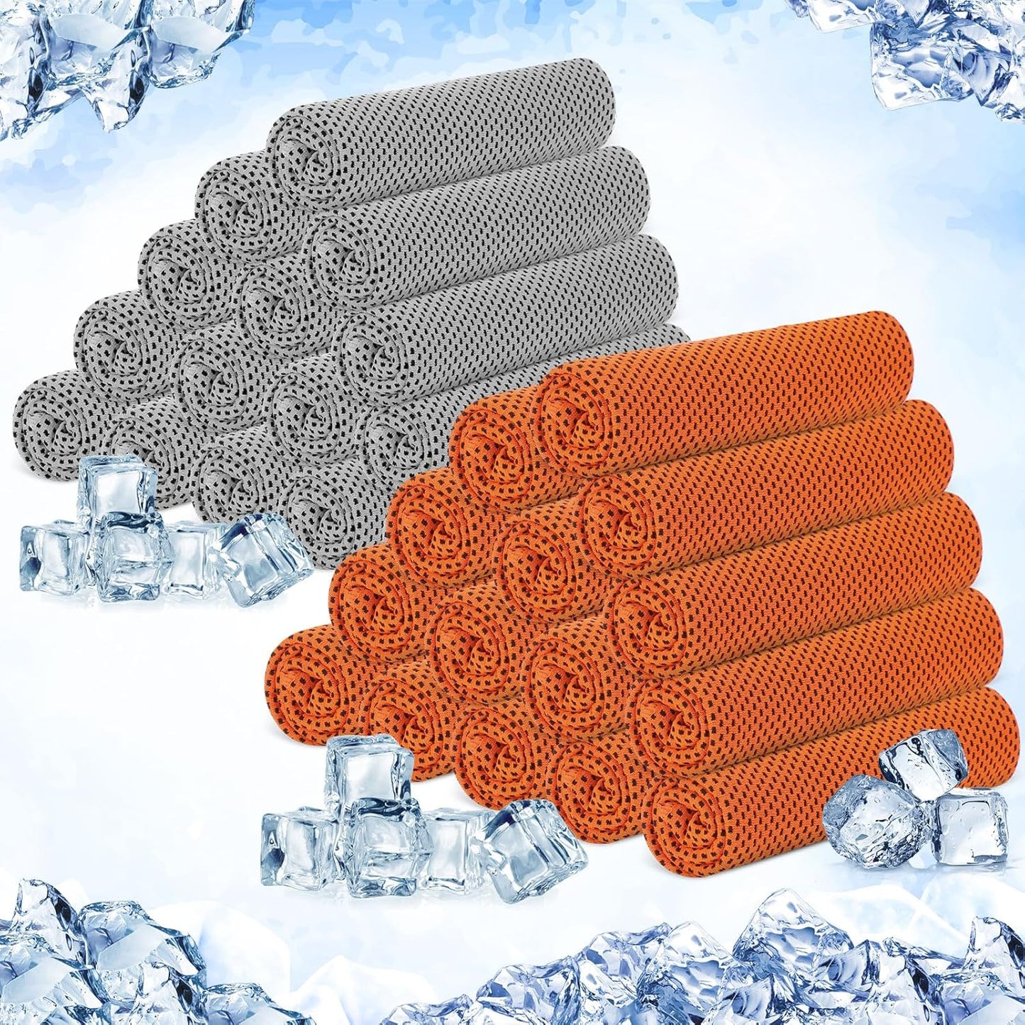Hosuly 30 Pack Cooling Towels, 40"x12" Ice Breathable Soft Chilly Sweat Rag Microfiber Workout Rags for Gym Cooling Towels for Neck and Face for Yoga Golf Sport Running