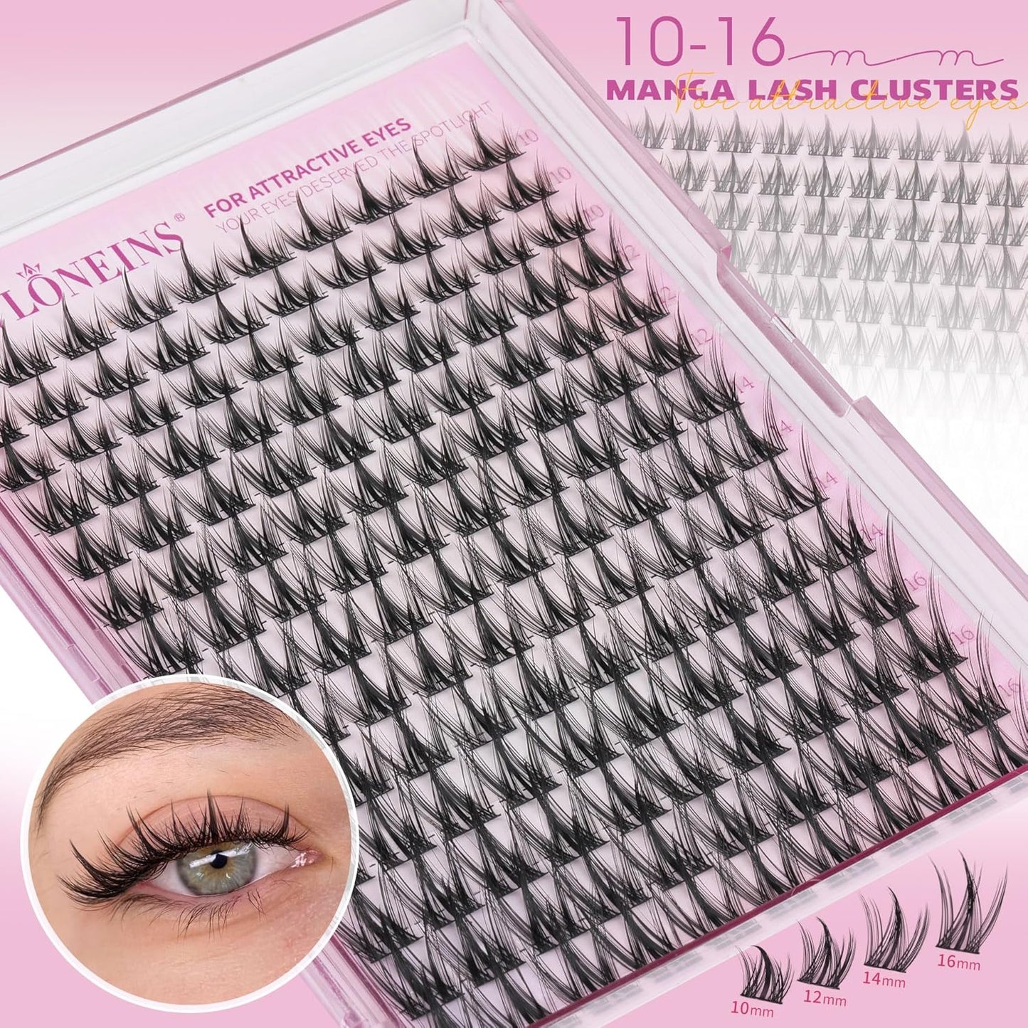 Wispy Lash Clusters Manga Cluster Eyelash Extensions Natural Fairy Eyelash Clusters 140Pcs Individual Lashes Clusters CC Curly Spiky Lash Extension by TNFVLONEINS