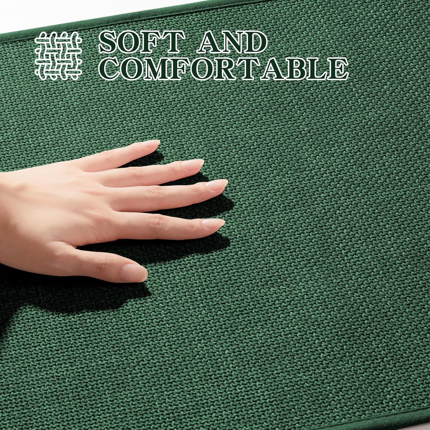 chakme Bathroom Rugs Mat 59x25, Ultra Thin Non Slip Bath Mat Large Quick Dry Absorbent Bath Mat for Bathroom Floor, (Green, 59"x25")