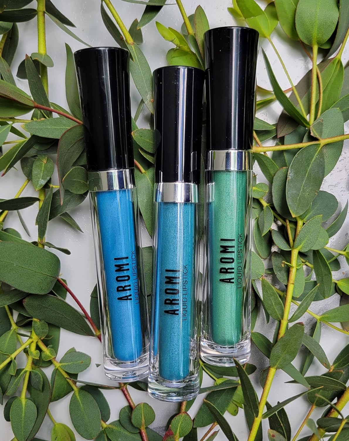 Aromi Teal Blue Metallic Liquid Lipstick | Turquoise, Sea Foam Lip Color with Shimmery Finish, Vegan, Cruelty-free, Long-lasting, Smudge Proof (Arctic Teal)