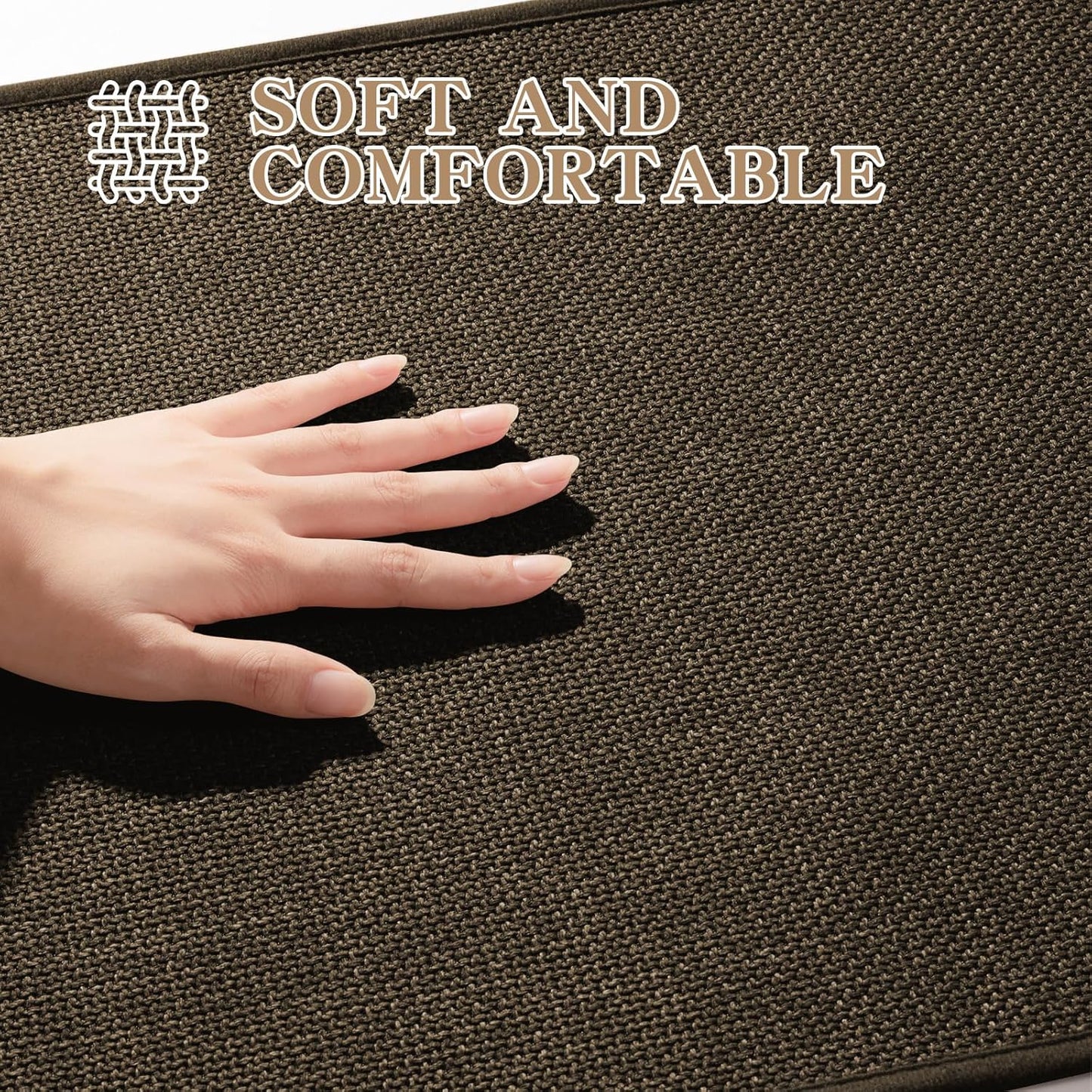 chakme Bathroom Rugs Mat 47x24, Ultra Thin Non Slip Bath Mat Large Quick Dry Absorbent Bath Mat for Bathroom Floor, (Brown, 47"x24")