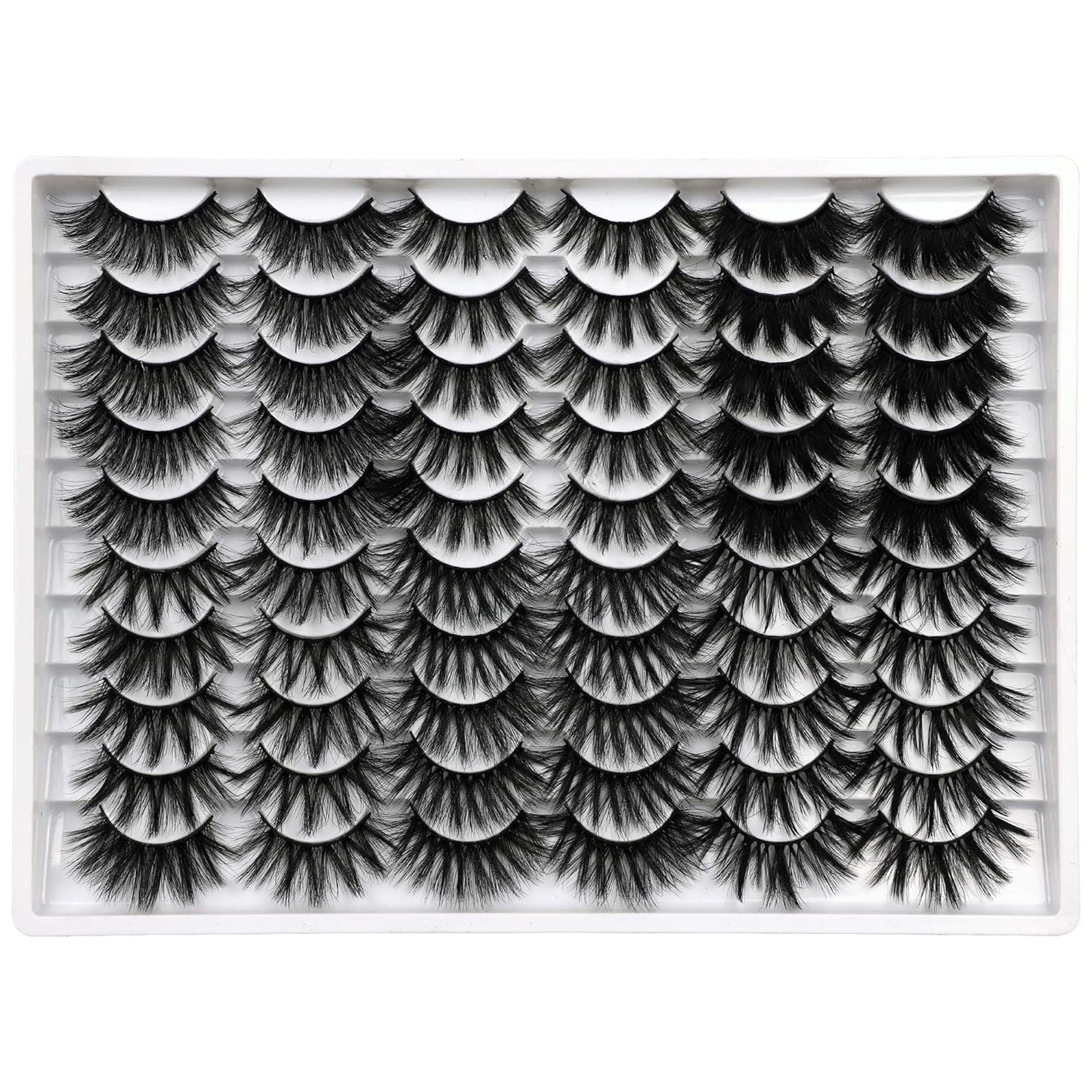 30 Pairs 20MM False Eyelashes Wholesale 6 Styles Mixed Lashes 8D Fluffier Volume Dramatic Faux Mink Eyelashes Thick Full Strip Lashes Pack