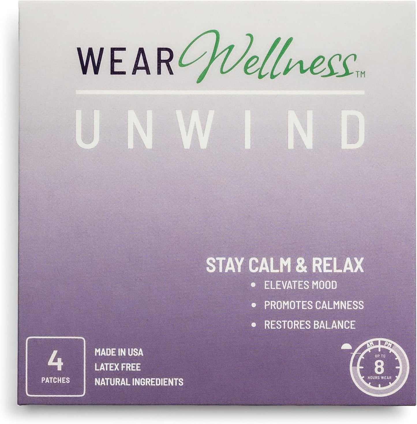 Unwind Film Patches - Topical Patches for Relaxation and Calm - Patch with Ashwagandha, Rhodiola, and GABA - Natural Support for Mind & Body - Long-Lasting Effect - 4 Pack