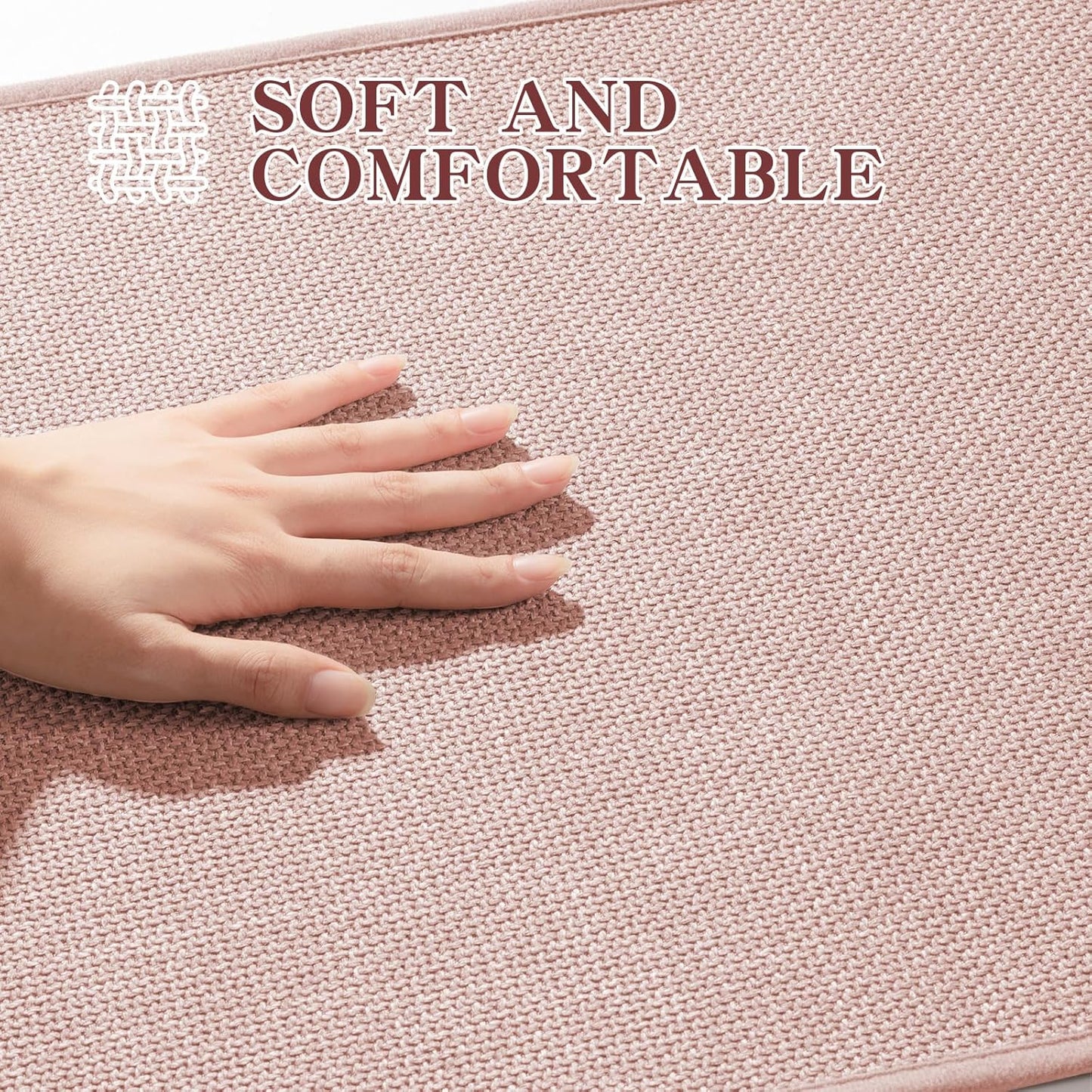 chakme Bathroom Rugs Mat 59x25, Ultra Thin Non Slip Bath Mat Large Quick Dry Absorbent Bath Mat for Bathroom Floor, (Pink, 59"x25")