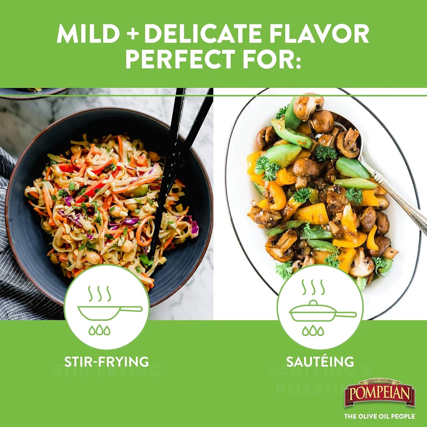 Pompeian Smooth Extra Virgin Olive Oil, Contains Polyphenols, First Cold Pressed, 16 FL Oz