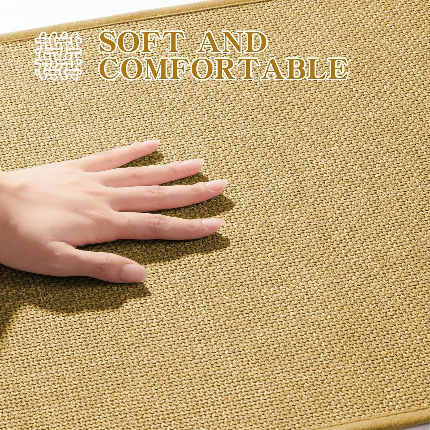 chakme Bathroom Rugs Mat 36x25, Ultra Thin Non Slip Bath Mat Large Quick Dry Absorbent Bath Mat for Bathroom Floor, (Yellow, 36"x25")